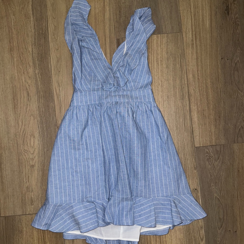 Superdown Light Blue Striped Dress